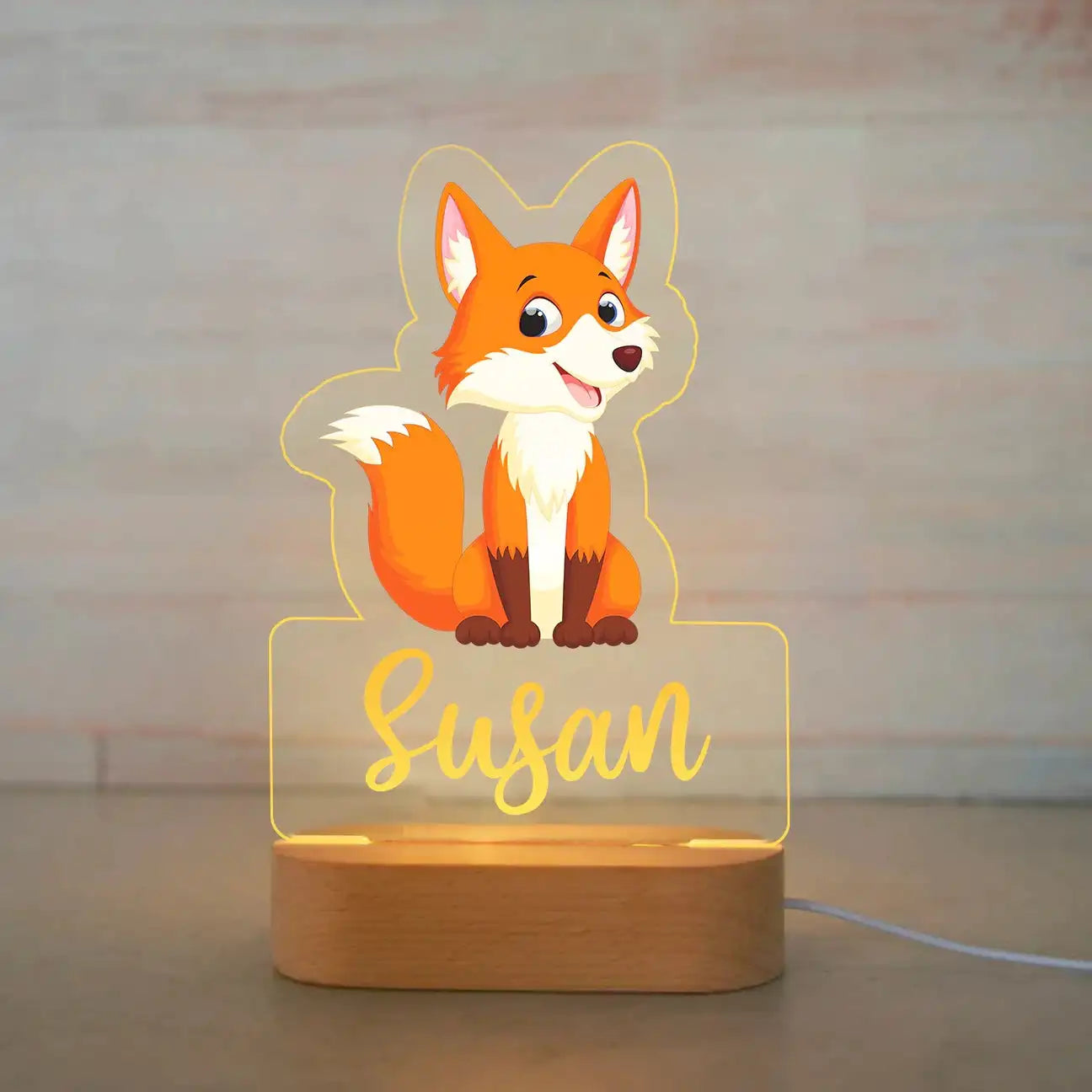 Custom Name Animal Night Light for Kids