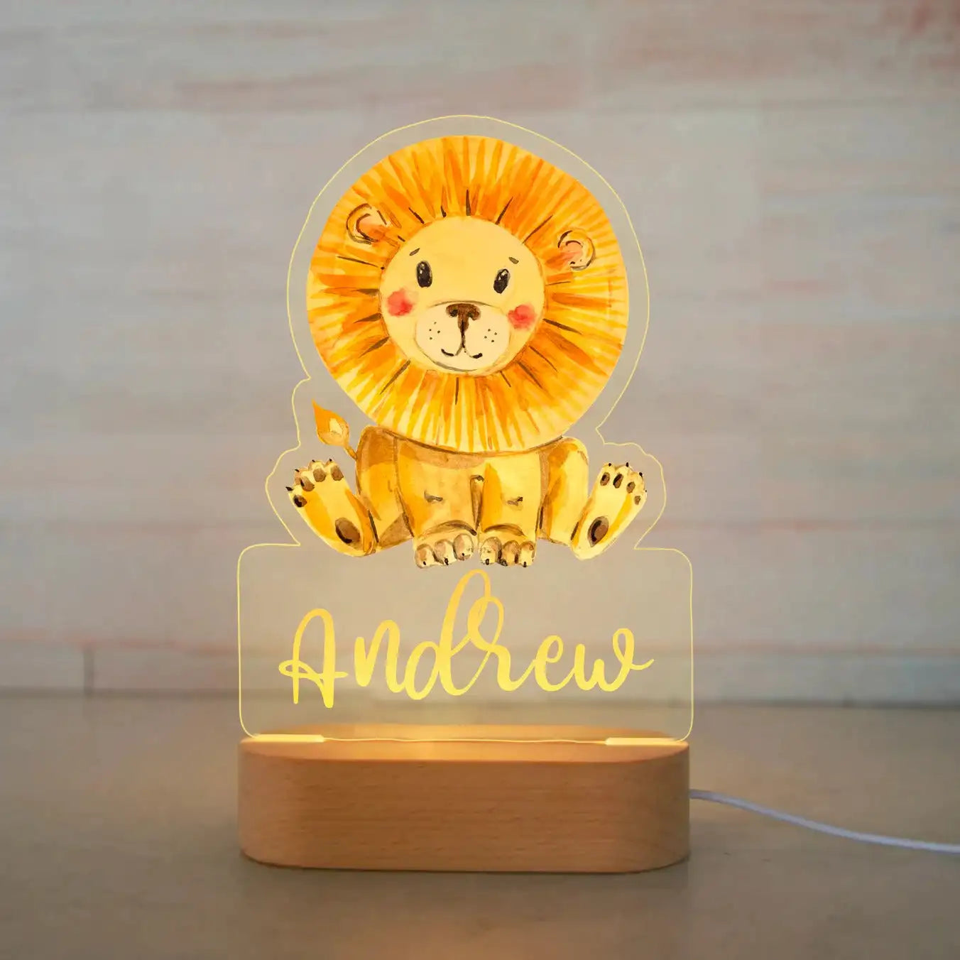 Custom Name Animal Night Light for Kids