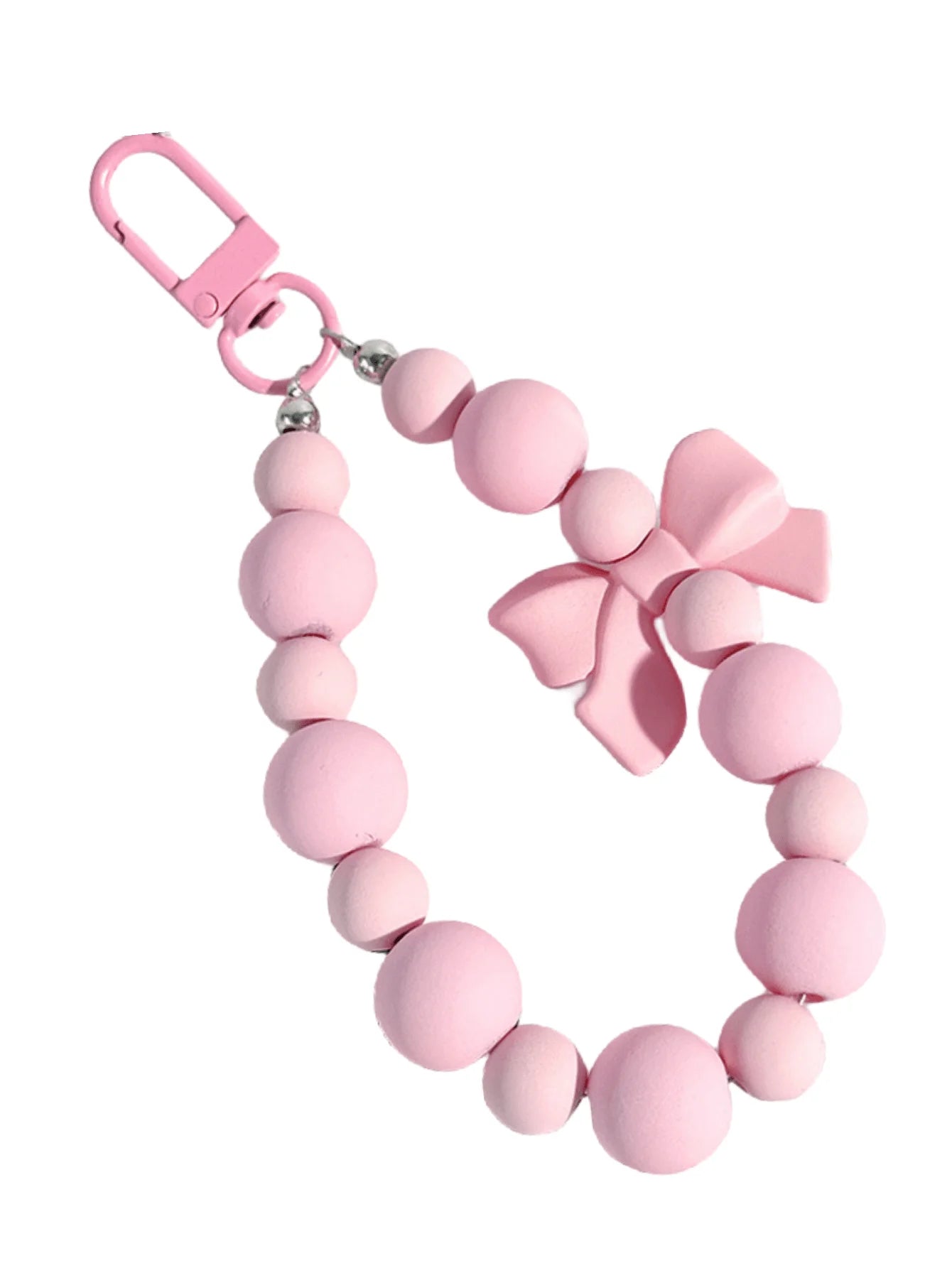 Pink Pearl Bow Keychain & Phone Chain