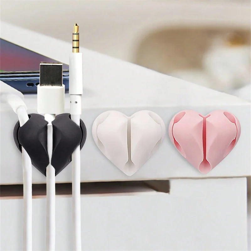 Heart-Shaped Cable Winder & Organizer Clips
