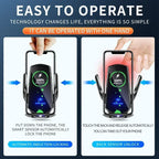 VIKEFON 15W Wireless Car Charger Mount Automatic Phone Holder for iPhone Samsung Fast Charging Magnetic Infrared Induction