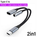 USB-C to 3.5mm Headphone Jack Adapter with PD 60W