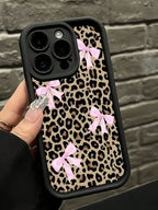 Leopard Print Bow iPhone Case – Shockproof