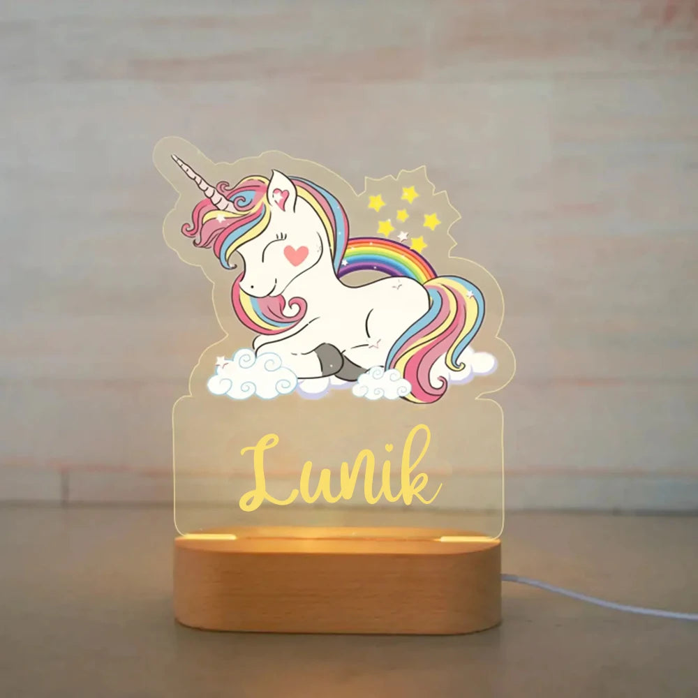 Custom Name Animal Night Light for Kids