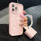 Pink Heart-Shaped Cute iPhone Case
