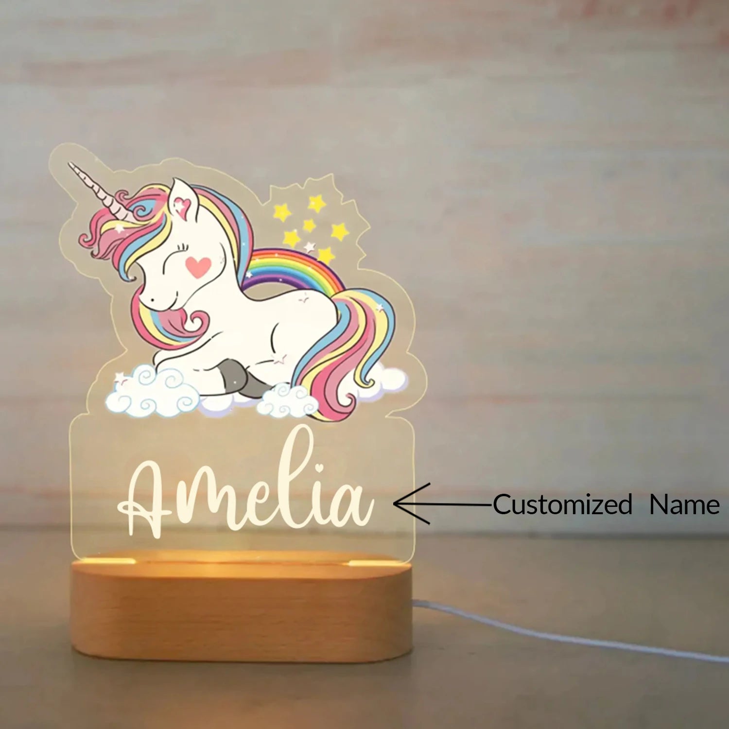 Custom Name Animal Night Light for Kids