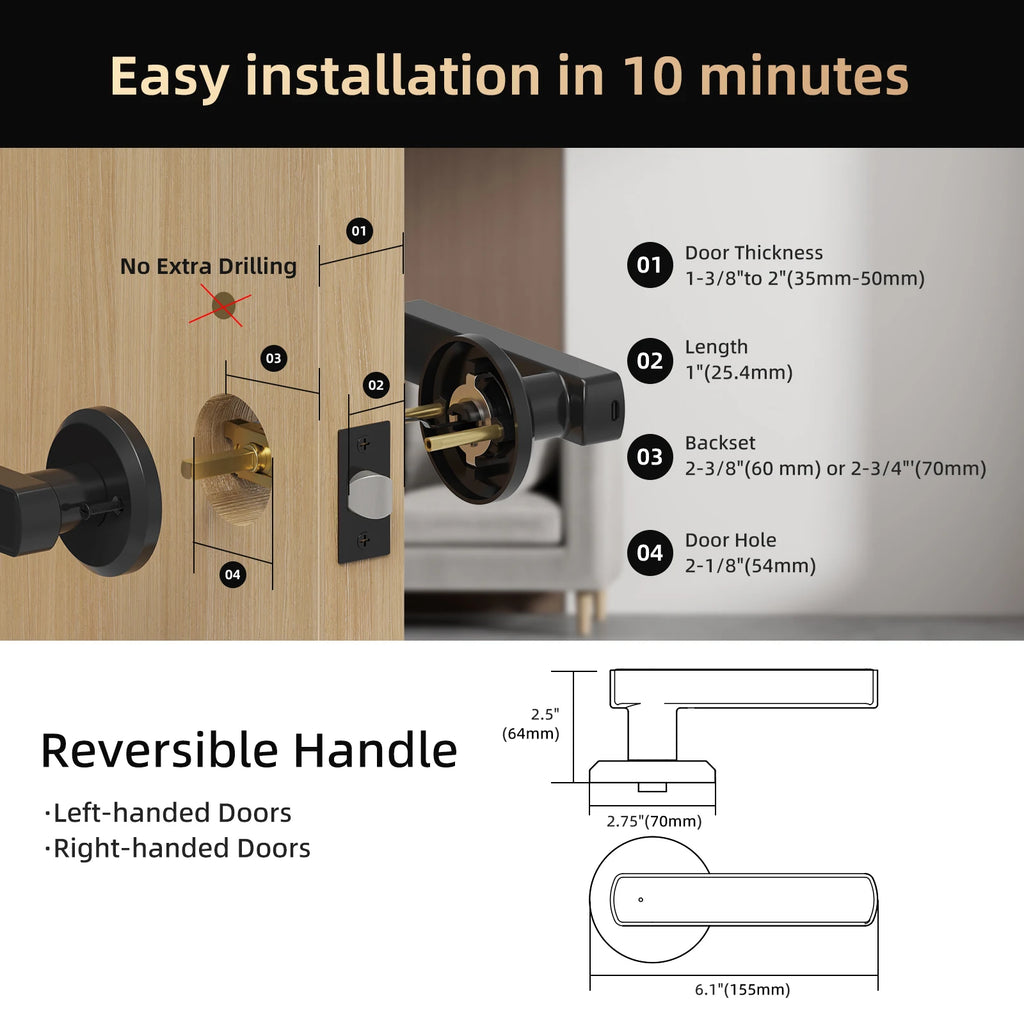 Smart Fingerprint Door Lock with App & Keypad