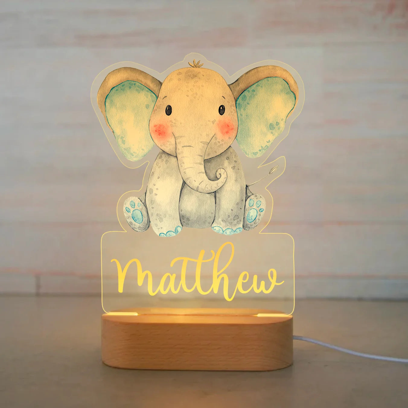 Custom Name Animal Night Light for Kids