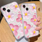 Pink Peach Flower Clear iPhone Case