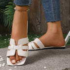 Summer Women's Slippers Lightweight Open Toe Casual Flat Sandals Comfortable Slip-On