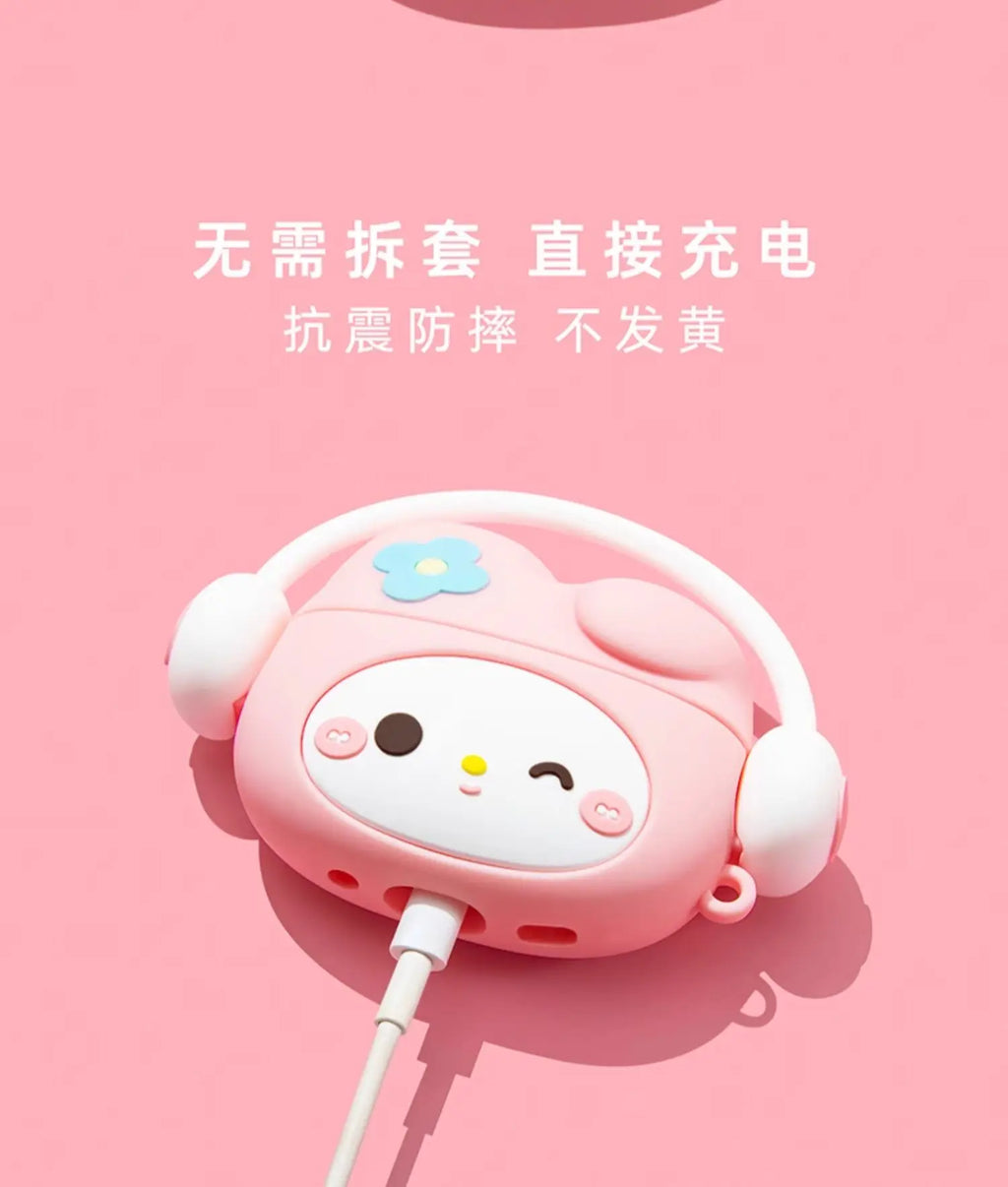 KT Kuromi Melody Silicone Earphone Case for Airpods 1/2/3/4 Pro/Pro 2/Pro 3 - Protective Cover Accessory