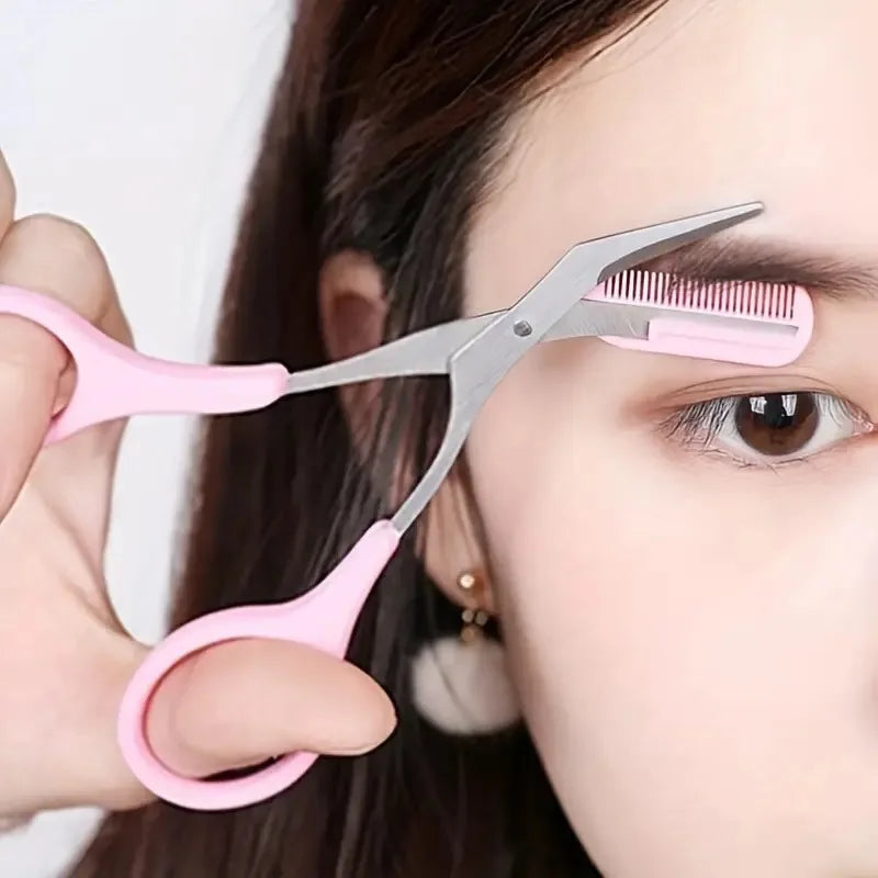 Eyebrow Trimmer Set with Razor & Scissors