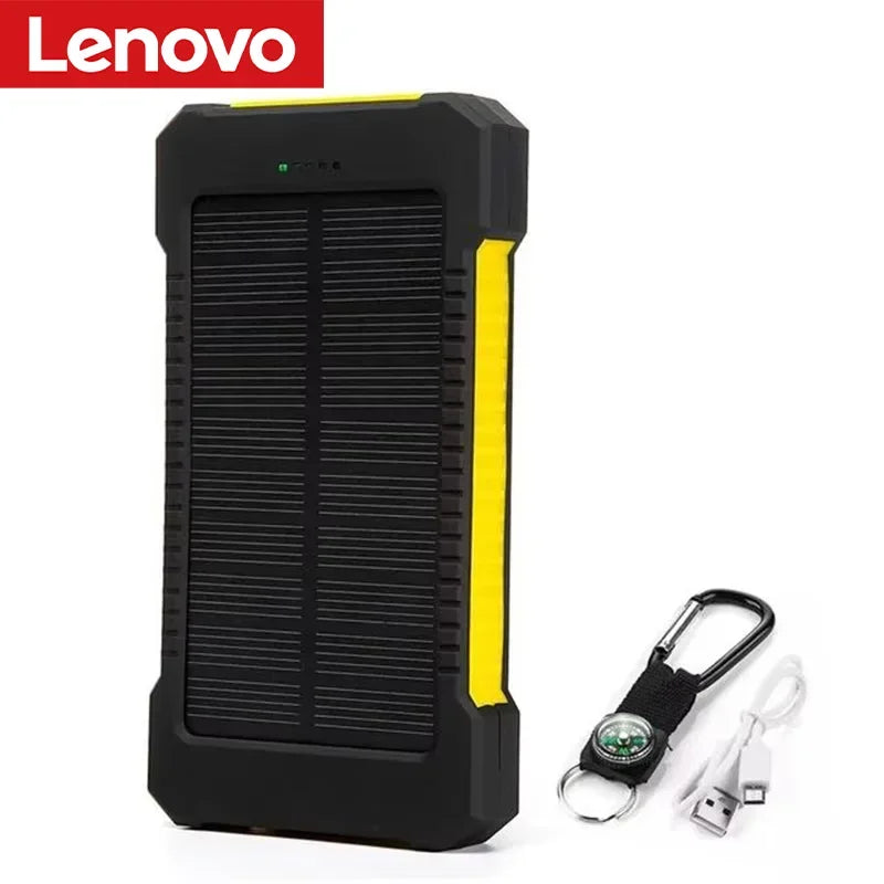 Lenovo Solar Power Bank – Large Capacity Fast Charger