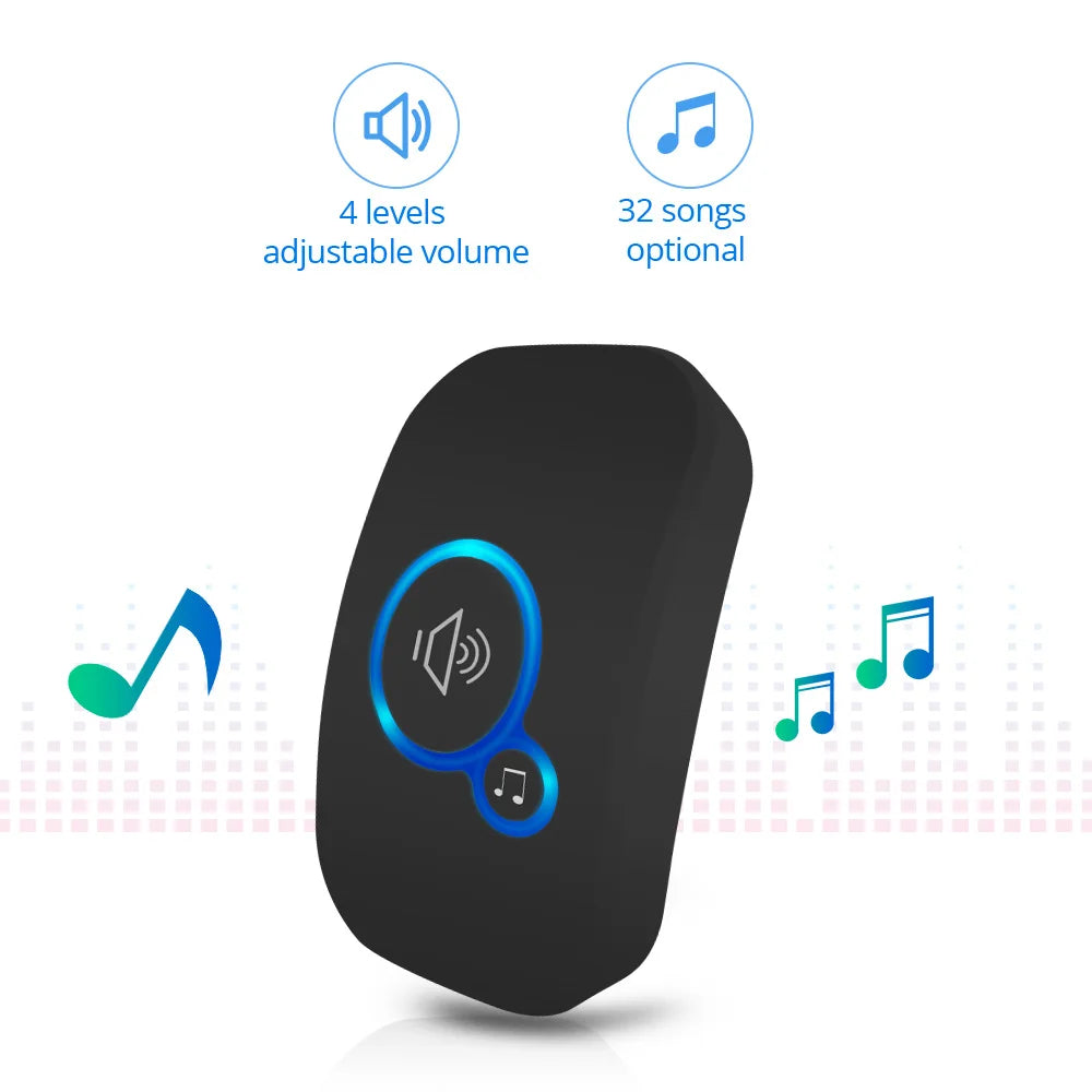 Wireless Doorbell Kit – Waterproof with Plug-In Receiver