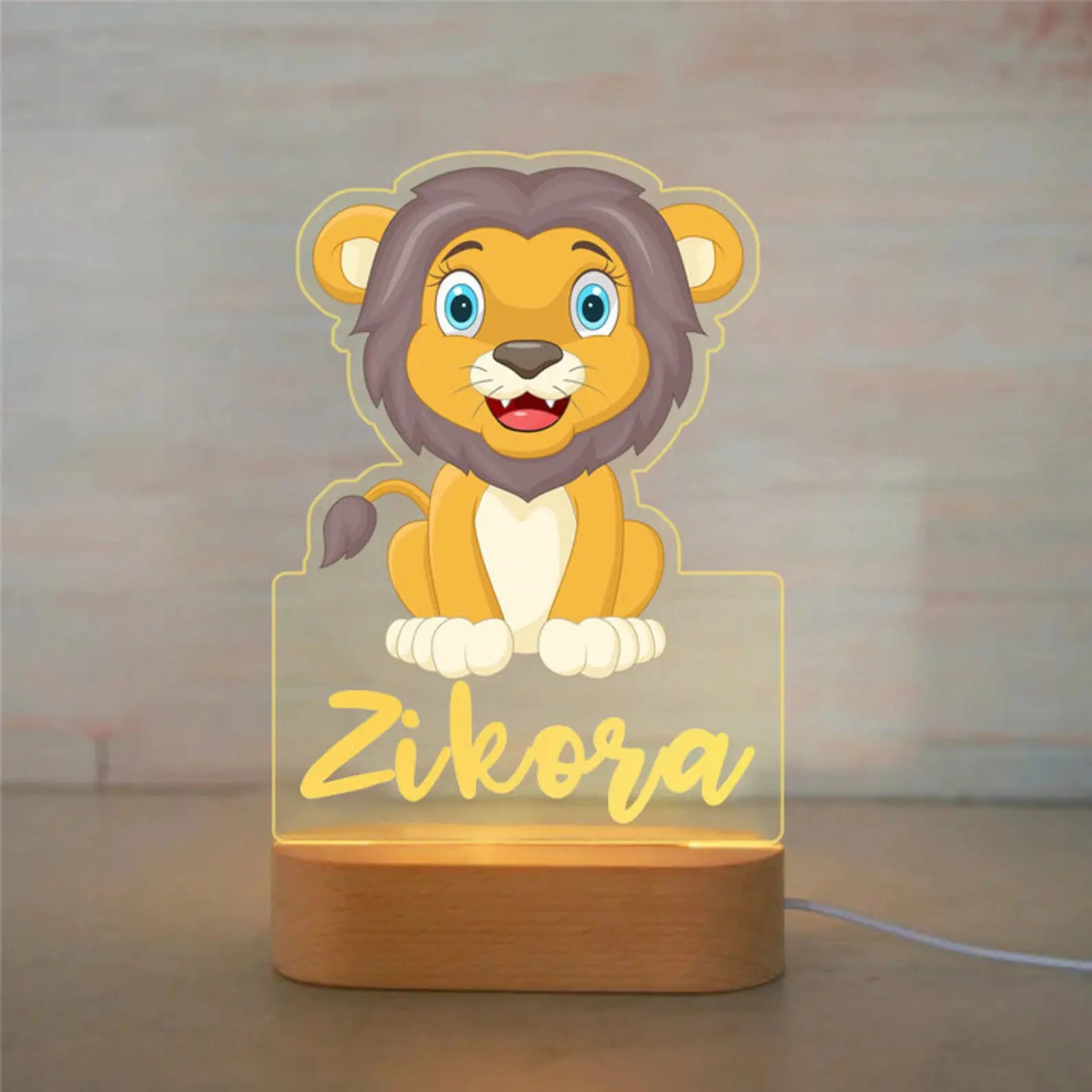 Custom Name Animal Night Light for Kids