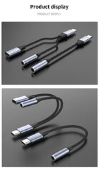USB-C to 3.5mm Headphone Jack Adapter with PD 60W