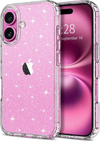 Glitter Clear Case For iPhone 17 Air 16 E Pro Max 16e 15 Plus 14 13 Mini 12 11 SE 2022 2020 Women Girls Phone Cover Accessories