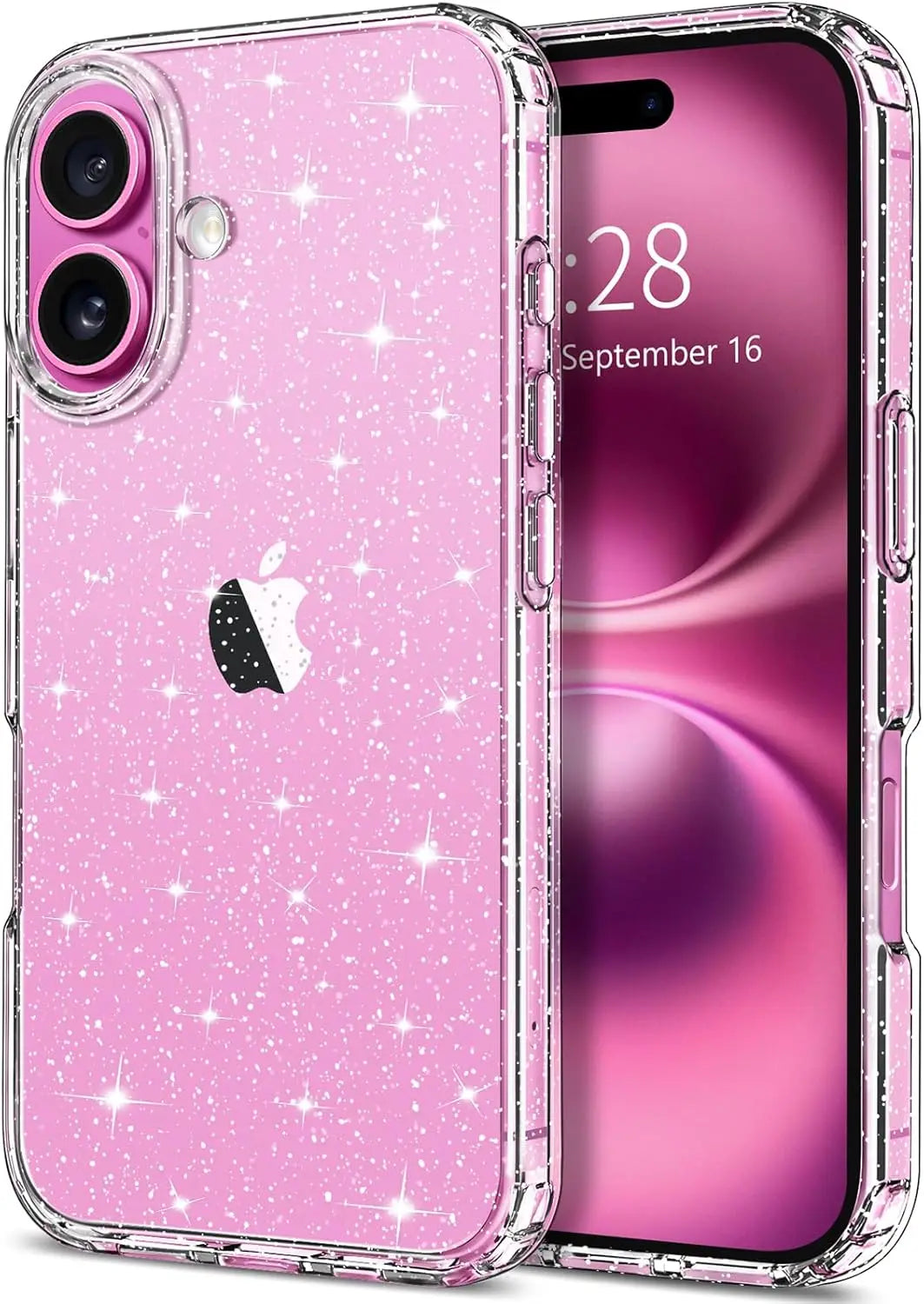 Glitter Clear Case For iPhone 17 Air 16 E Pro Max 16e 15 Plus 14 13 Mini 12 11 SE 2022 2020 Women Girls Phone Cover Accessories