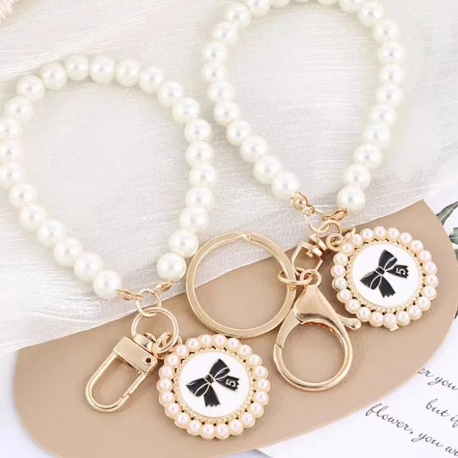 Pearl Bead Shell Keychain Charm for Women