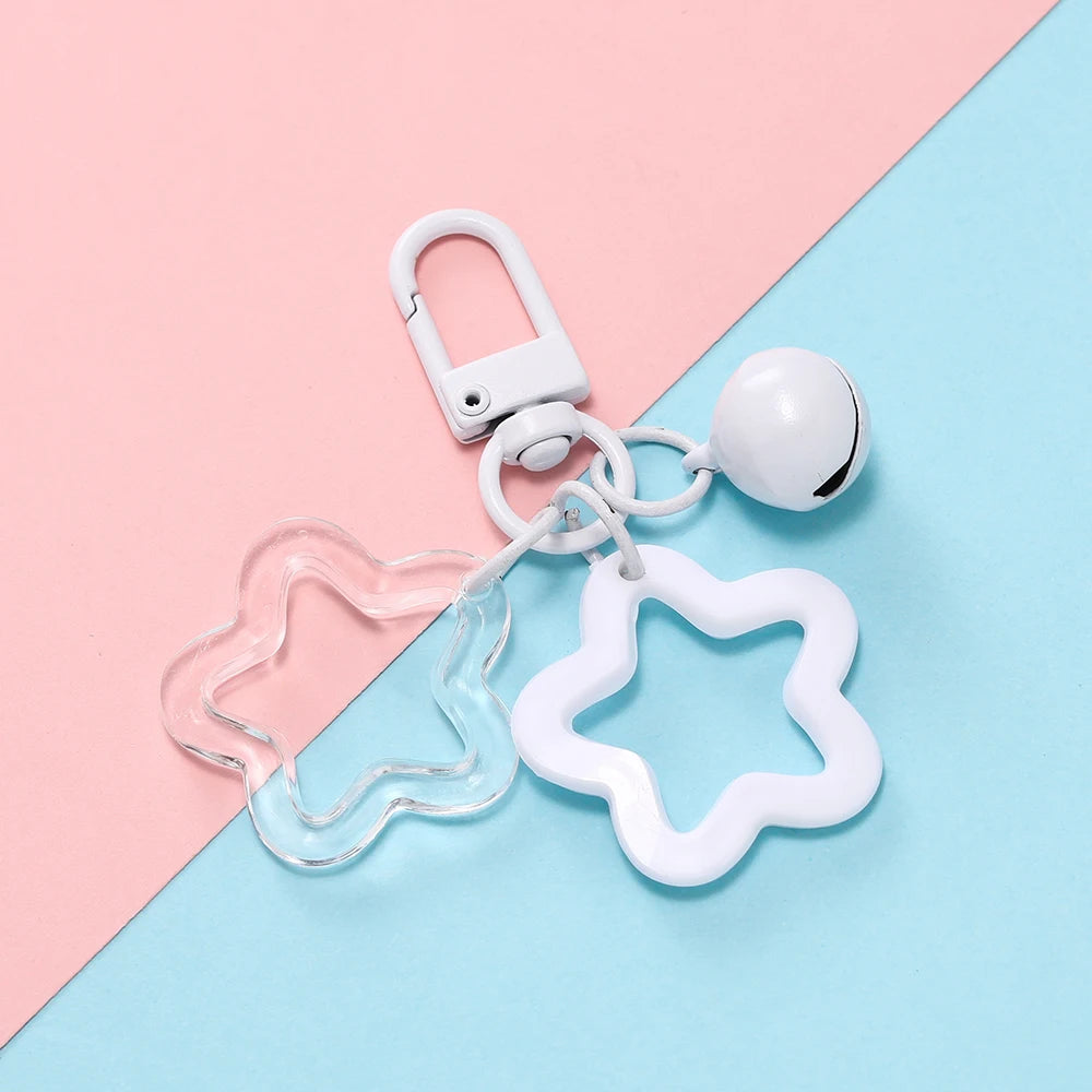 Star Charm Bell Bead Keychain Pendant