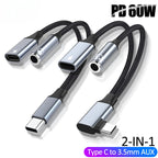 USB-C to 3.5mm Headphone Jack Adapter with PD 60W