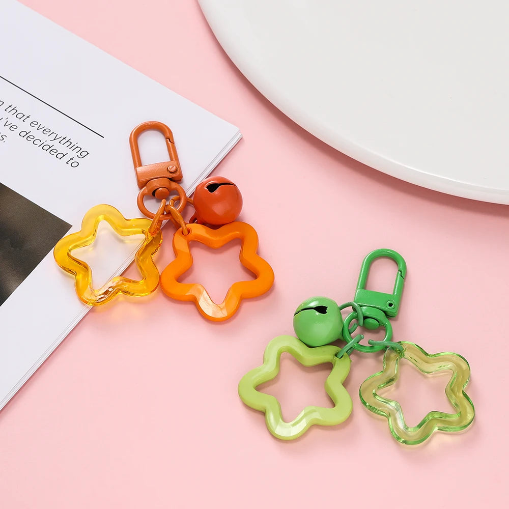 Star Charm Bell Bead Keychain Pendant