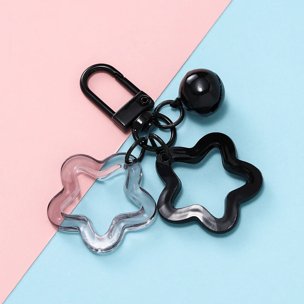 Star Charm Bell Bead Keychain Pendant
