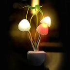 HOMEFISH Novelty Mushroom Fungus Night Light EU & US Plug Light Sensor 220V 3 LED Colorful Mushroom Lamp Led Night Lights