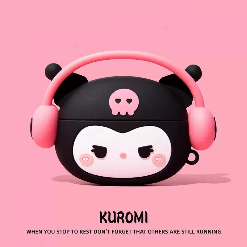 KT Kuromi Melody Silicone Earphone Case for Airpods 1/2/3/4 Pro/Pro 2/Pro 3 - Protective Cover Accessory