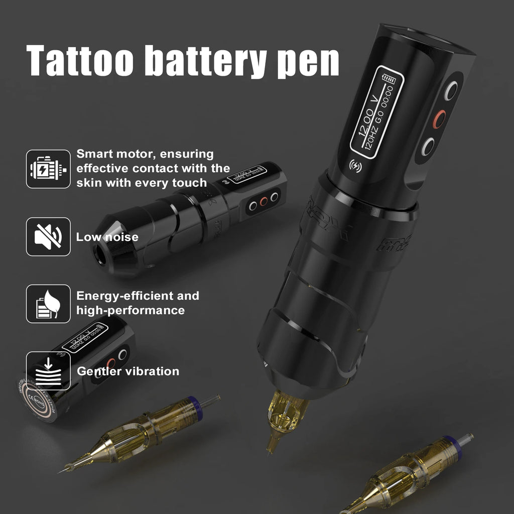 FLUCK MAX Tattoo Machine  Pen 2400mAh Battery 3.5mm/4.0mm Stroke Coreless Motor Lithium Battery Pen Machine For Tattoo Artists