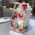 Pink Peach Flower Clear iPhone Case