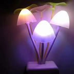 HOMEFISH Novelty Mushroom Fungus Night Light EU & US Plug Light Sensor 220V 3 LED Colorful Mushroom Lamp Led Night Lights