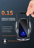 VIKEFON 15W Wireless Car Charger Mount Automatic Phone Holder for iPhone Samsung Fast Charging Magnetic Infrared Induction