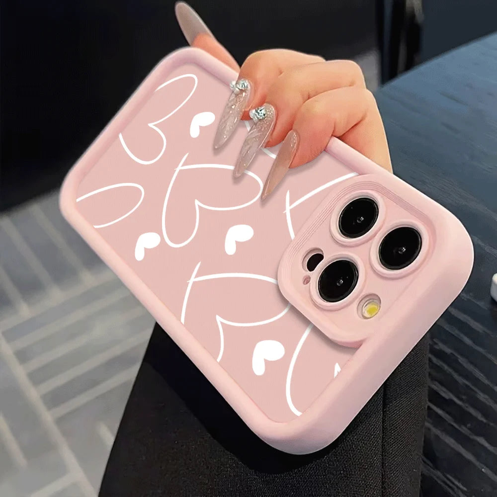 Pink Heart-Shaped Cute iPhone Case