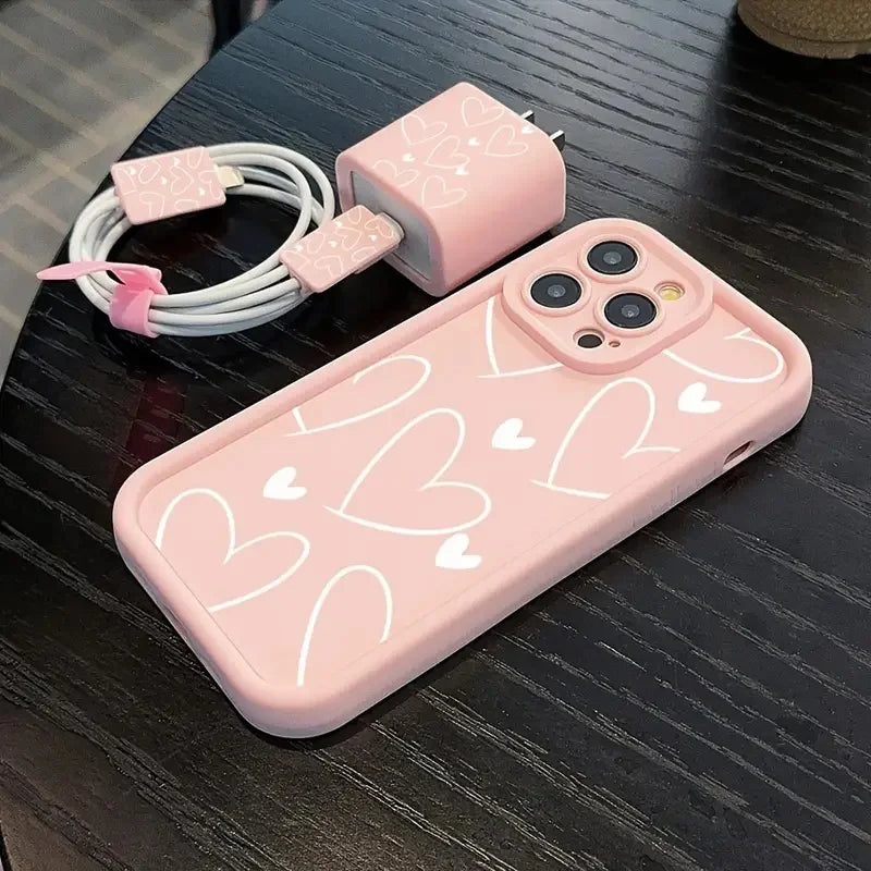Pink Heart-Shaped Cute iPhone Case