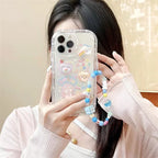 Korean 3D Bear Lanyard Clear iPhone Case