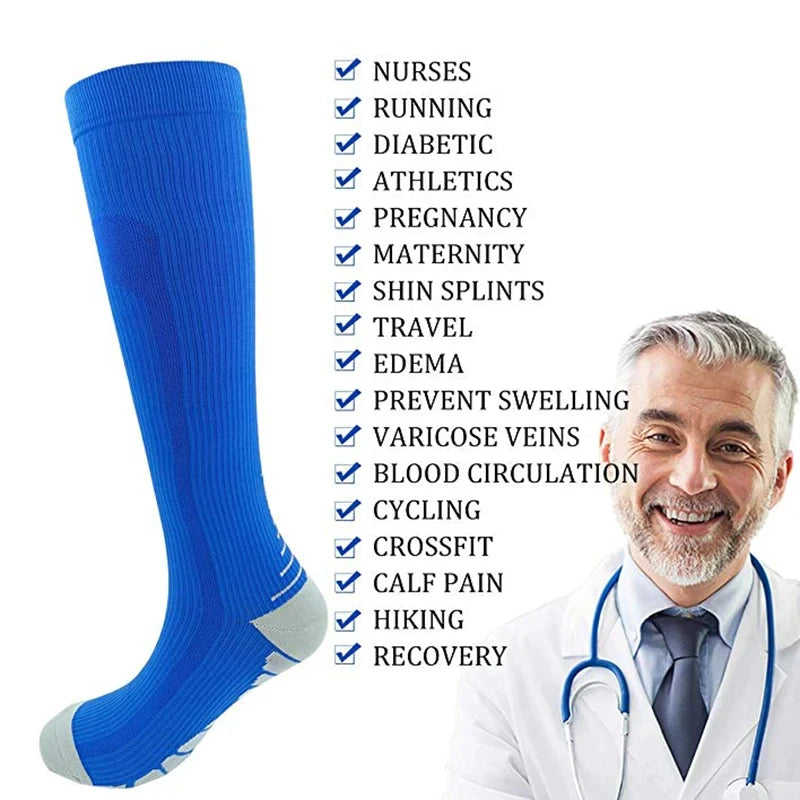 Compression Socks Running Socks Football Hiking Cycling Sports Socks Medical Blood Circulation Anti Fatigue Pregnancy Swelling