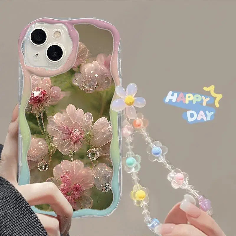 Flower Bracelet Wrist Chain Phone Case – iPhone 11 to 17 Series