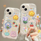 3D Cartoon Flower iPhone Case with Wrist Chain