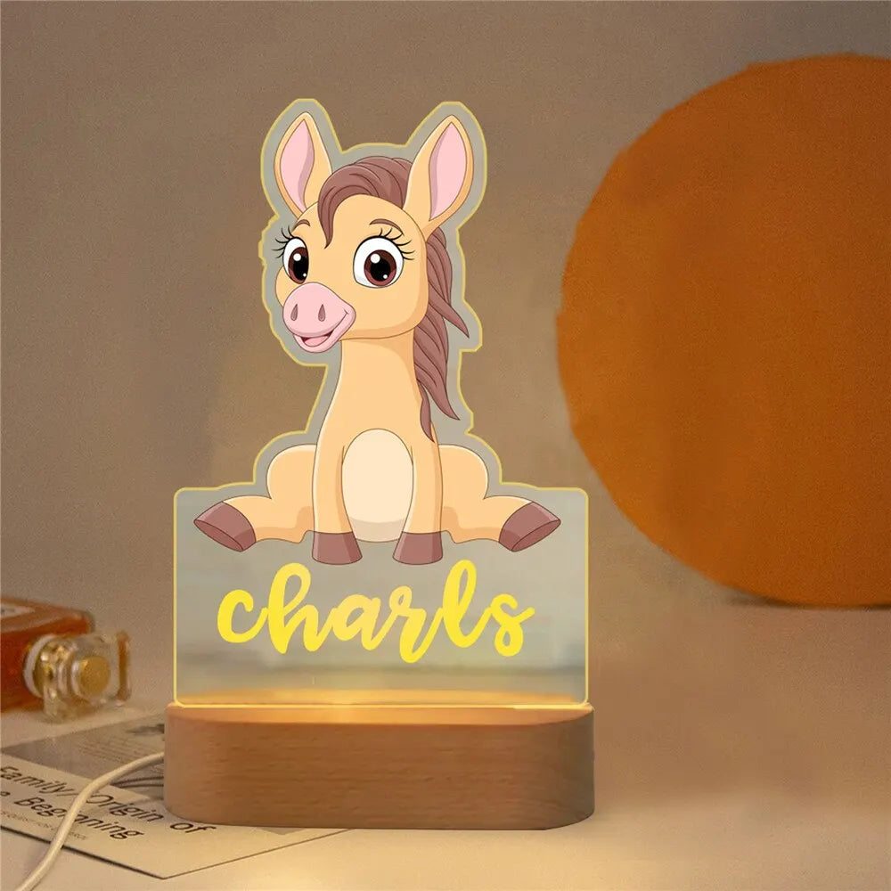 Custom Name Animal Night Light for Kids
