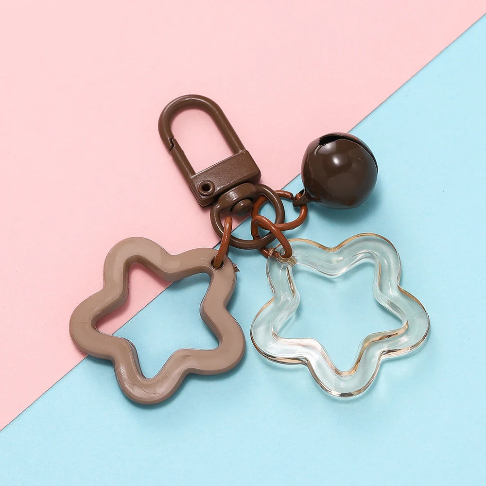 Star Charm Bell Bead Keychain Pendant