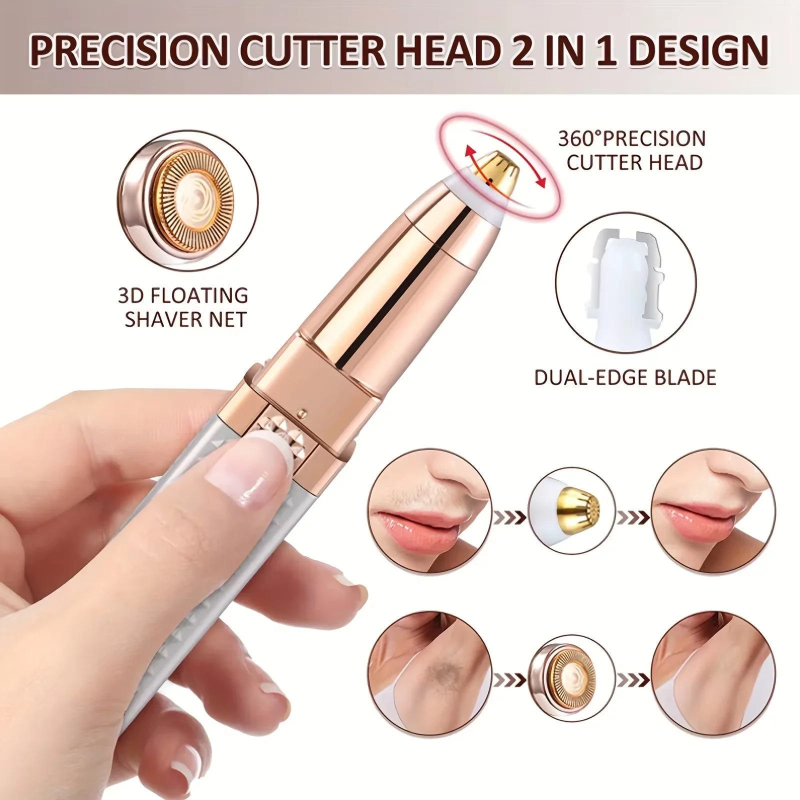 2-in-1 Electric Eyebrow & Body Hair Trimmer