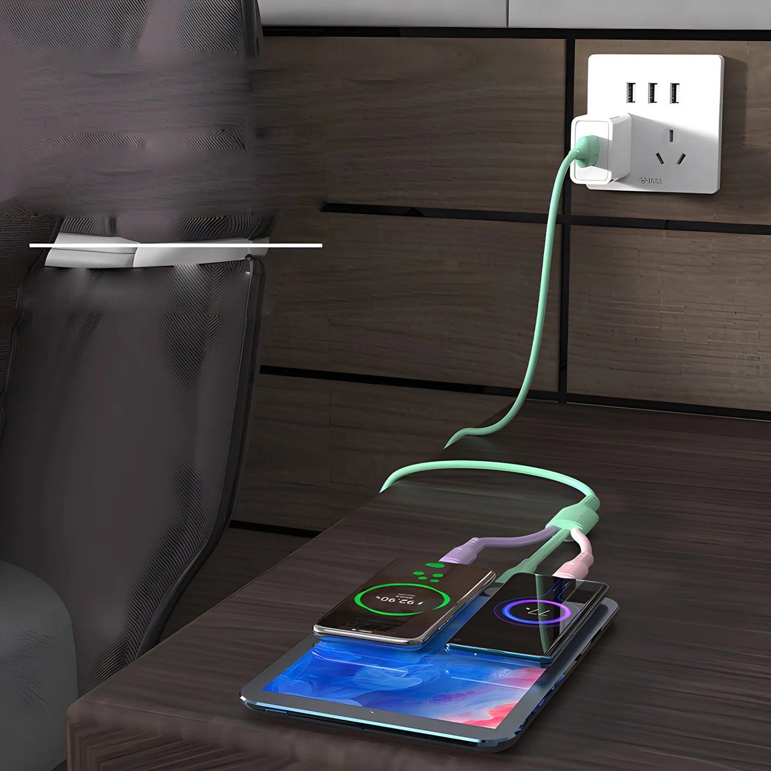 3 in1 Charging Cable Multi Usb Port Multiple Usb Charging Cord
