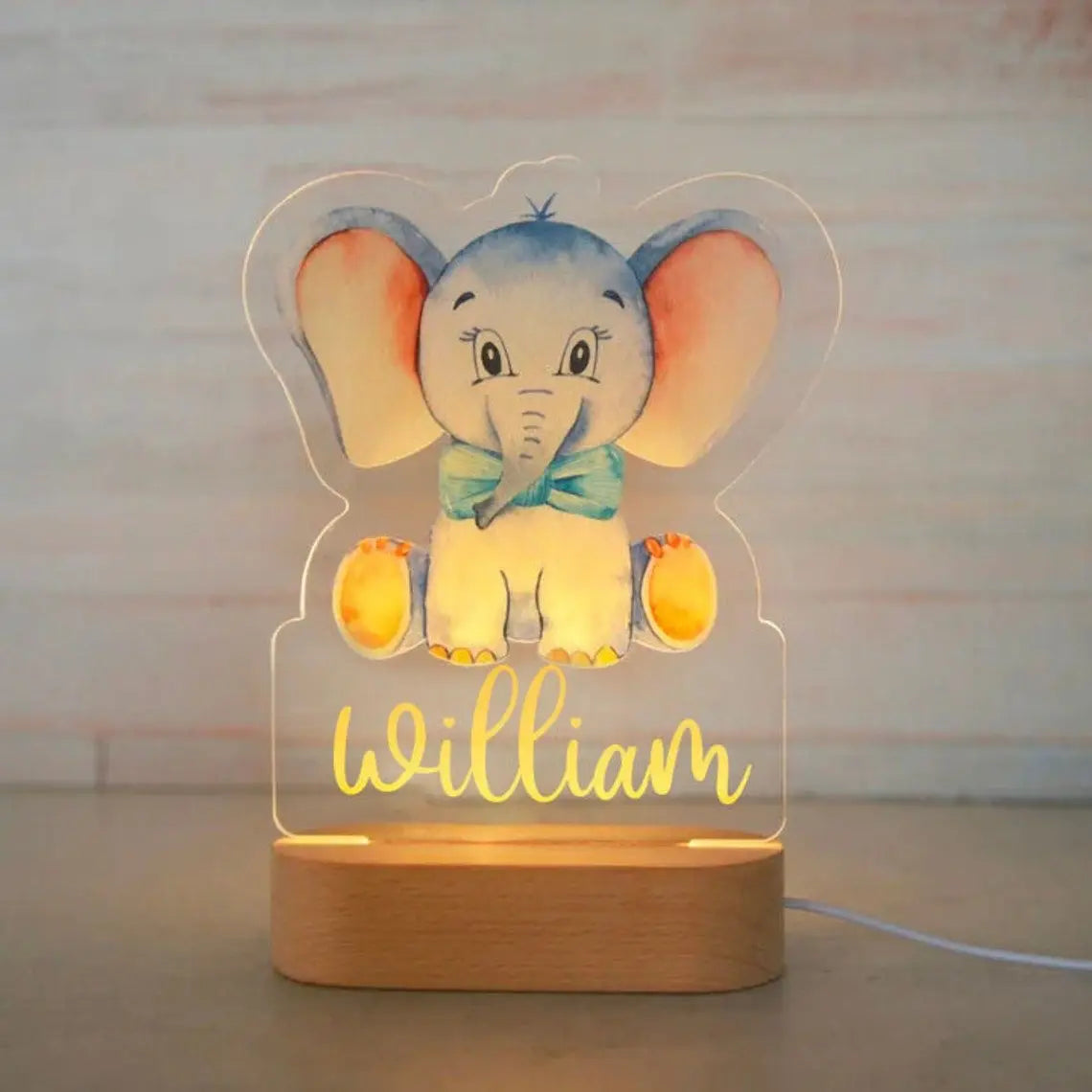 Custom Name Animal Night Light for Kids