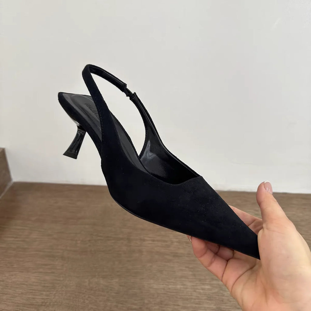 Summer Slip On Leopard Women Sandals Shoes Fashion Pointed Toe High Heel Stripper Party Ladies Sandalias Shoes