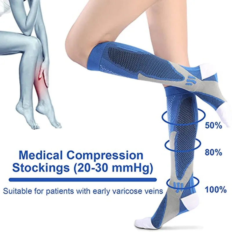 Compression Socks Running Socks Football Hiking Cycling Sports Socks Medical Blood Circulation Anti Fatigue Pregnancy Swelling