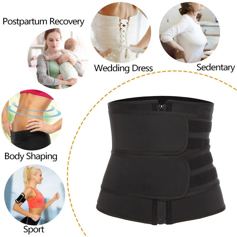 Unisex Waist Trainer Slimming Body Shaper Fitness Belt Sport Girdle Sweat Trimmer Workout Cincher Shapewear for Weight Loss Fat Burning