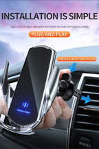 VIKEFON 15W Wireless Car Charger Mount Automatic Phone Holder for iPhone Samsung Fast Charging Magnetic Infrared Induction