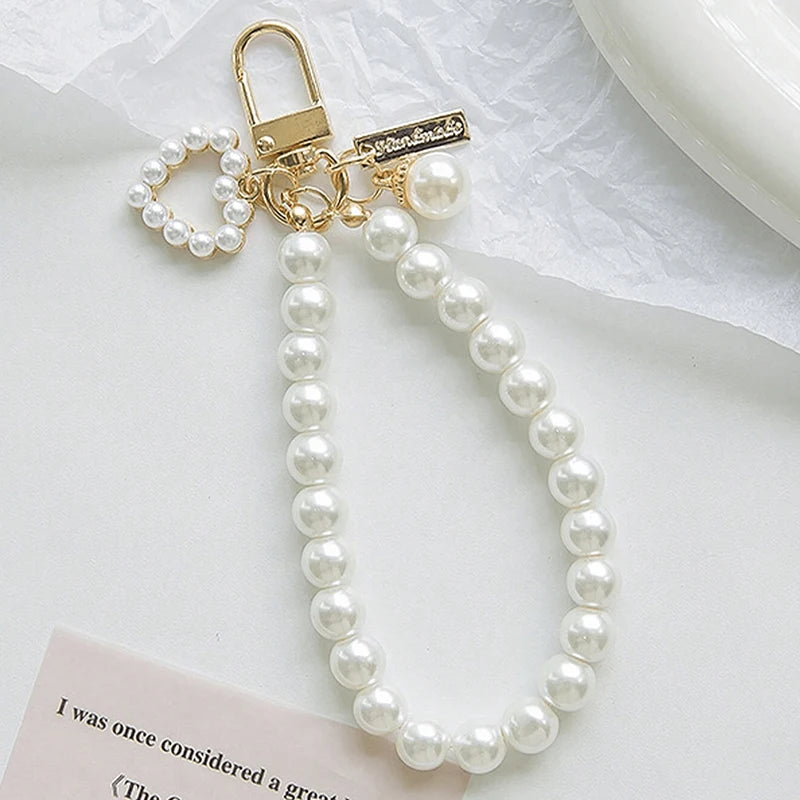 Cherry Blossom Fan Keychain – Pearl Chain Bag Charm