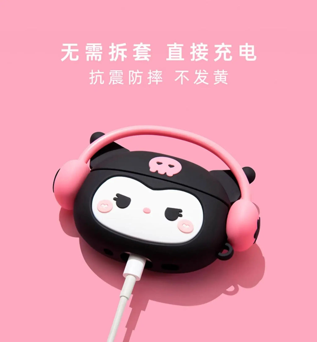 KT Kuromi Melody Silicone Earphone Case for Airpods 1/2/3/4 Pro/Pro 2/Pro 3 - Protective Cover Accessory
